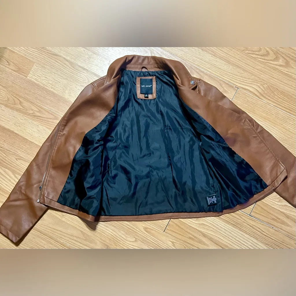 Me Jane faux Brown Leather Jacket. Womens medium - Image 5