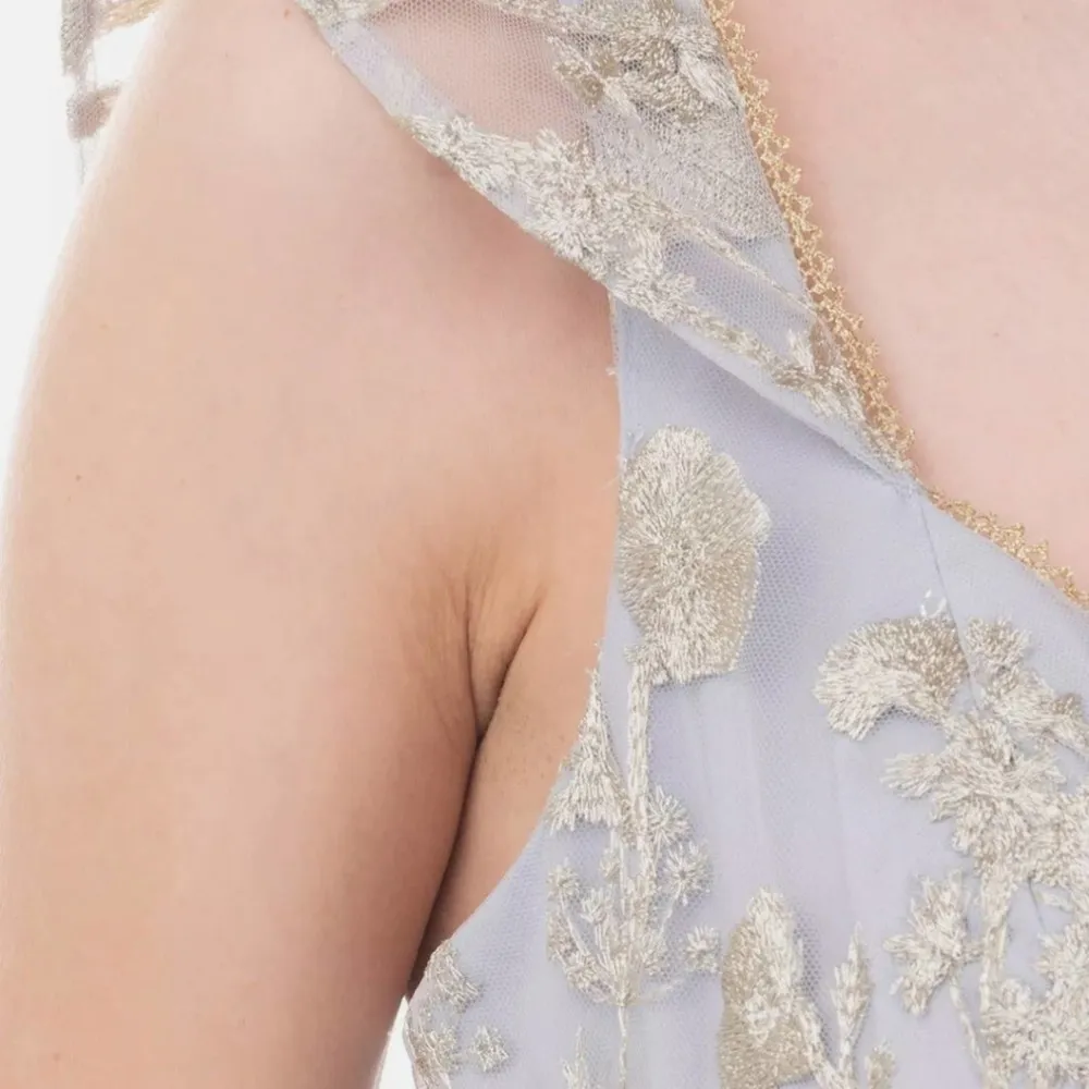 Marchesa Notte Gown Prom Wedding Tiered Peplum Tulle Size 10 - Image 5