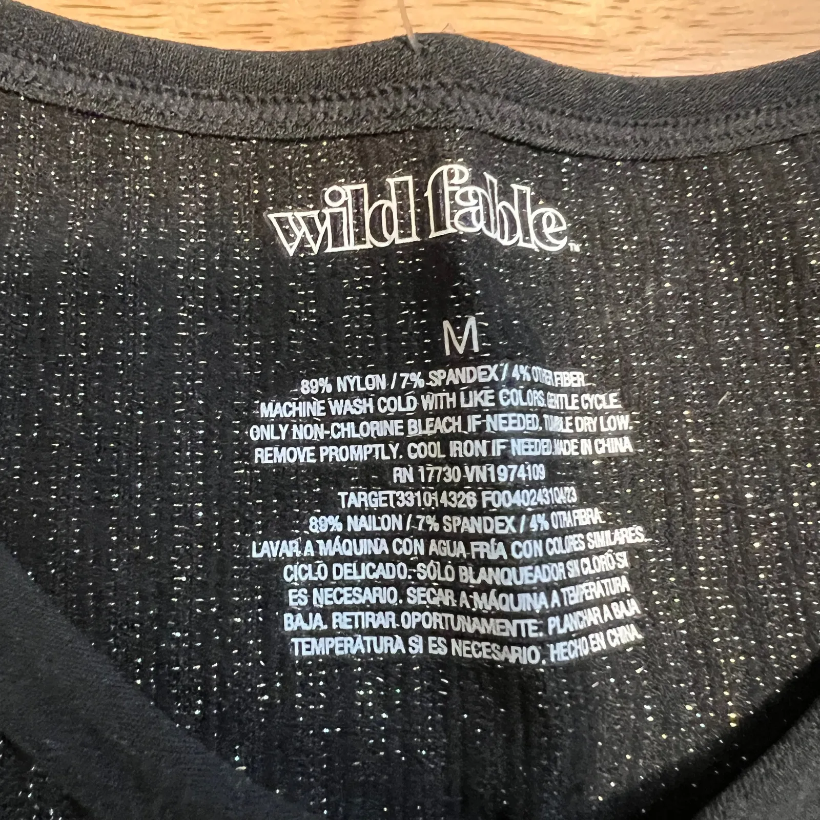 Wild Fable Women's Black Metallic Short Sleeve Baby T-Shirt - Size Medium - NWT - Image 2