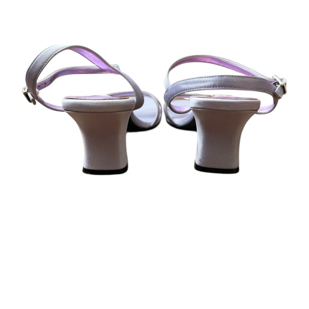 Y2K Lavender Satin Strappy Heels 7.5 EUC - Image 5