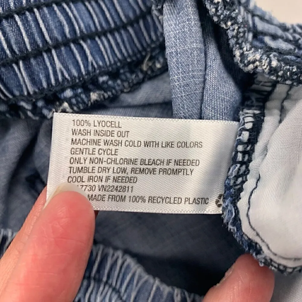 Universal Thread Blue Chambray Denim Pull On Shorts S - Image 4