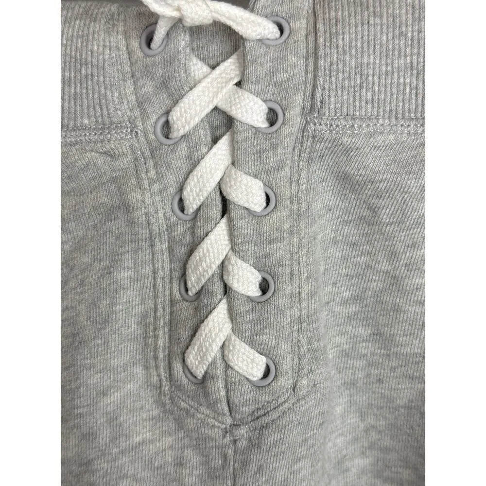 Offline By Aerie Lace Up Sweat Shorts Grey XL‎ NWT - Image 2