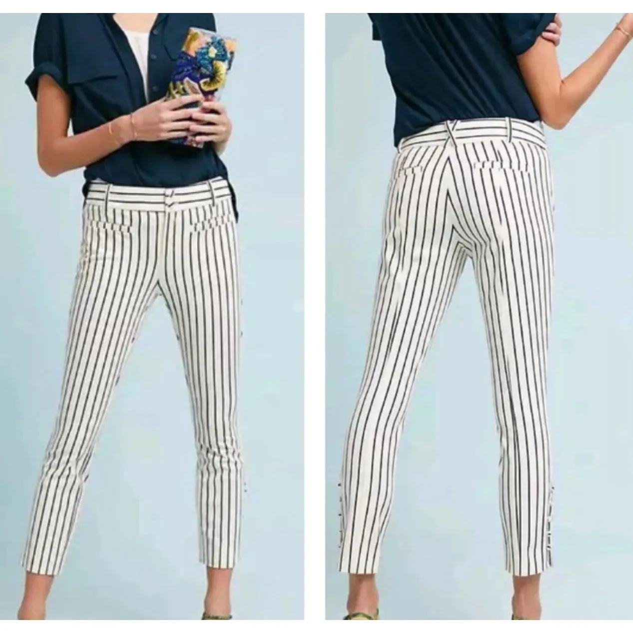 Anthropologie “The Essential Slim” Striped Pants – Size 6 - Image 2