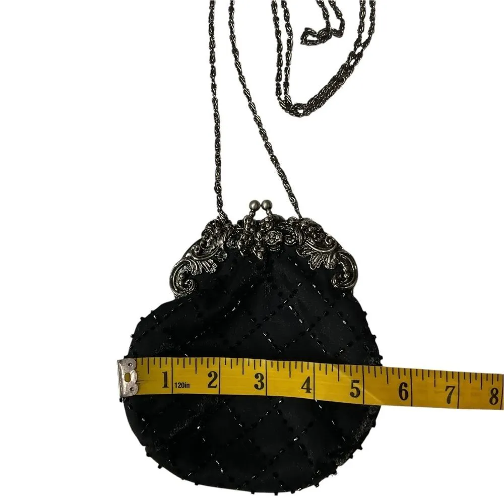 Jessica Mcclintock Small Beaded Evening Bag Purse Chain Crossbody Shoulder - Image 9