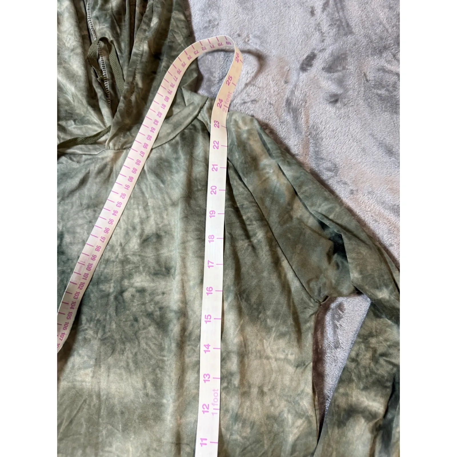 NWT Hello Mello Green Tie Dye Long Sleeve Hoodie‎ Shirt SZ Small 4 - Image 6