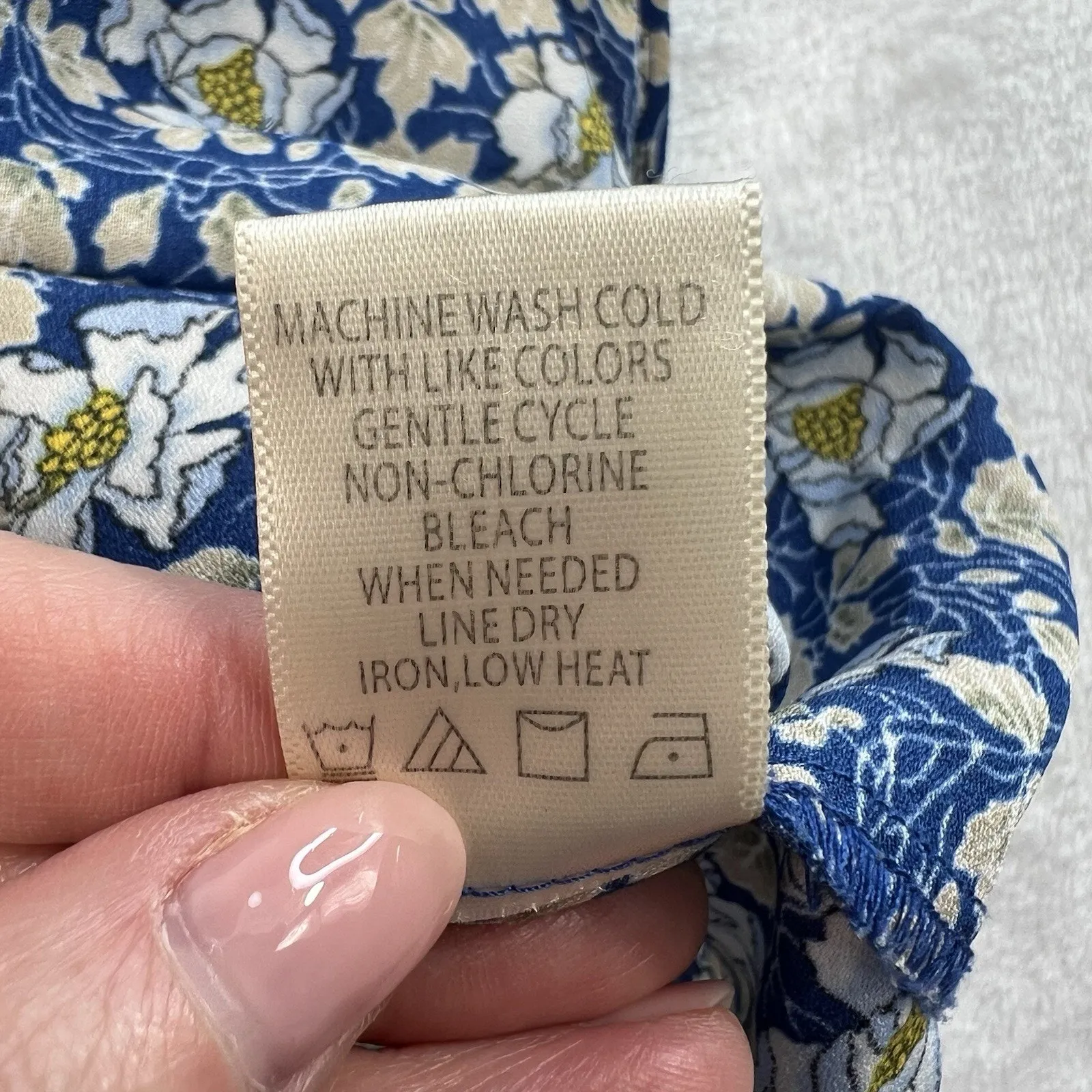 Max Studio Plus 2X Top Elbow Sleeve Ruffle Blouse Blue Floral Peasant Women's - Image 9