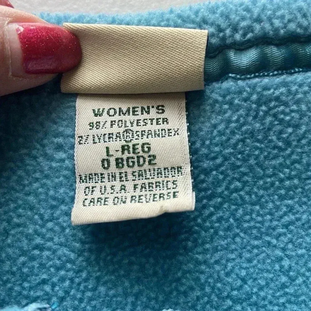 LL BEAN Fleece Vest Womens Size L Large Blue‎ Arctic Crop Y2k Cozy 90s Gorpcore Blue - Image 6