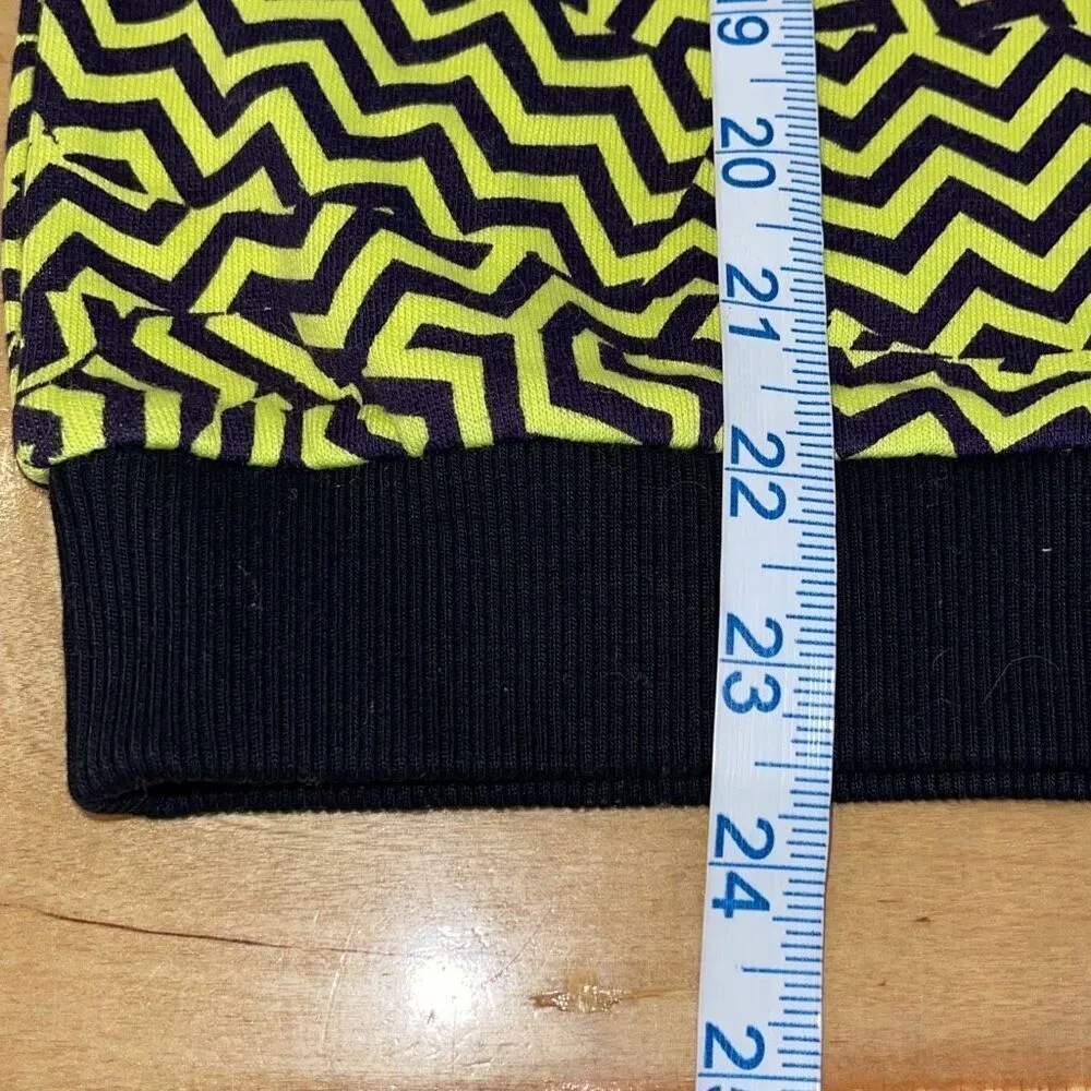 Kenzo Womens Geometric K Broken Floor Pullover Sweatshirt Yellow Black Size XS - Image 8