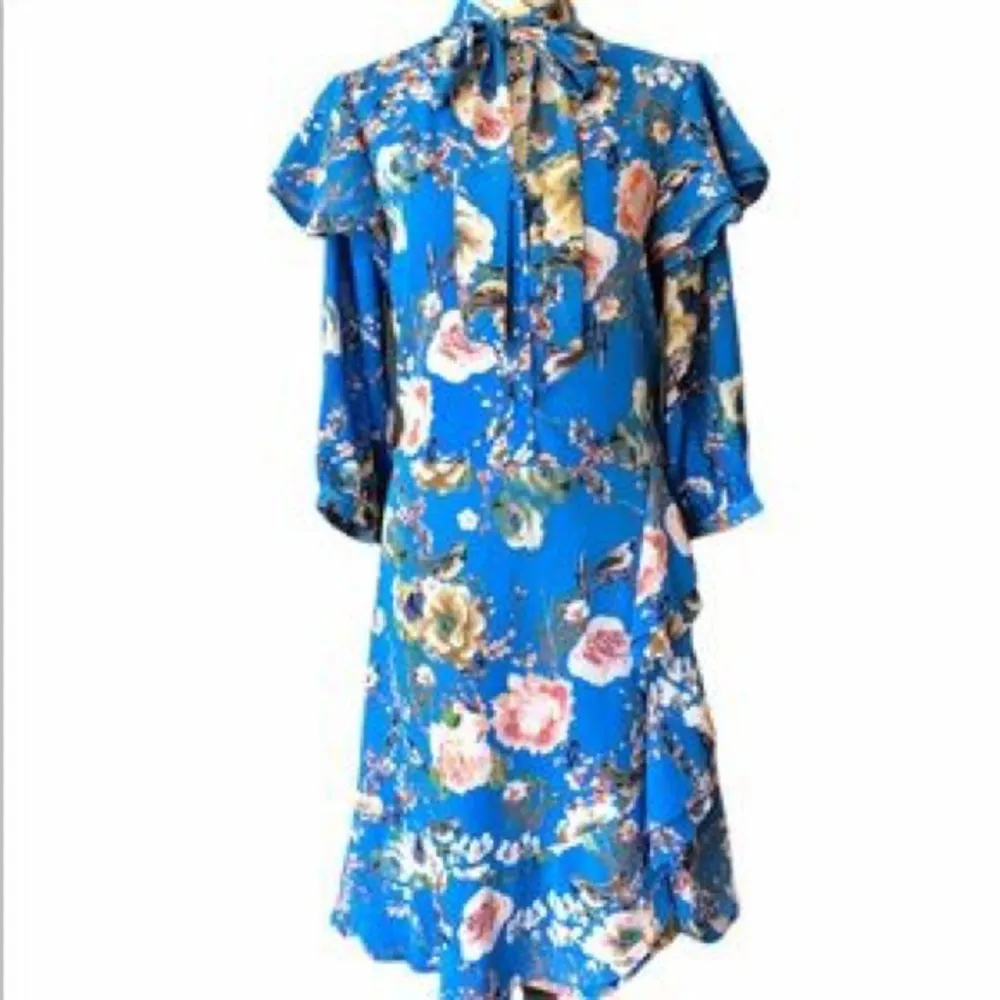 Walter Baker Blue Floral 3/4 Sleeve Dress Sz 2 NEW - Image 6