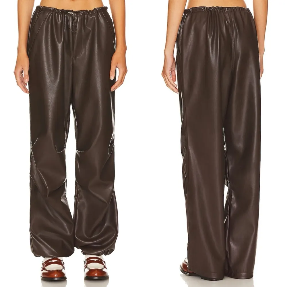 NWT AFRM Frankie Brown Leather Parachute Pants Size 3X - Image 12