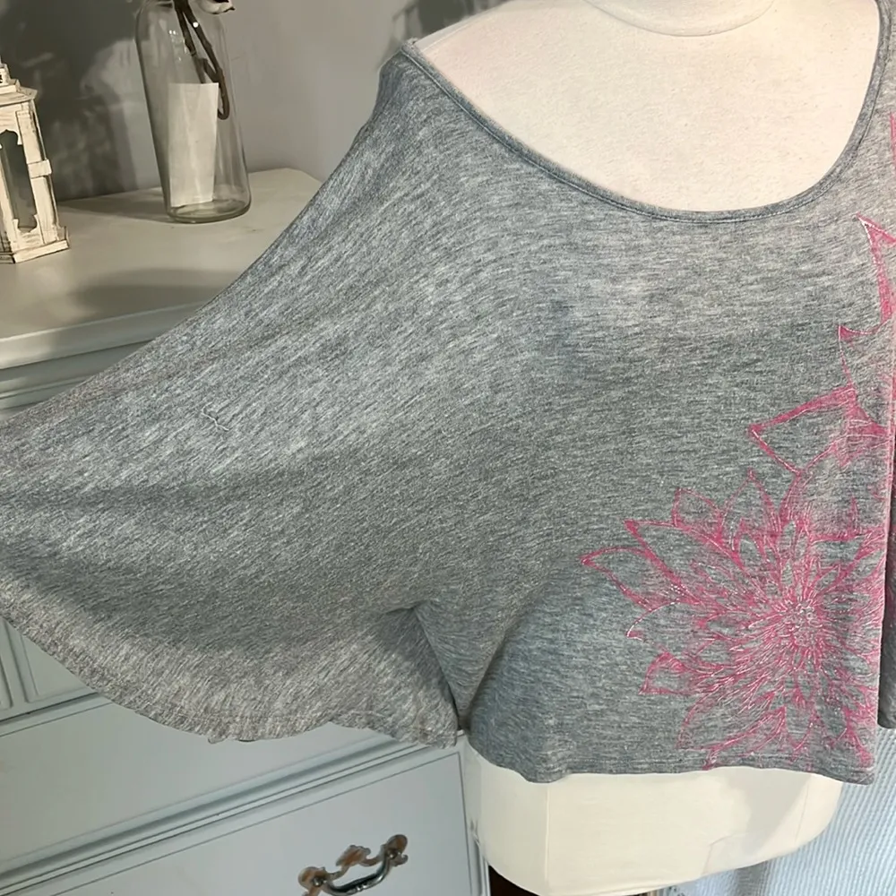 Mod Knit Gray Top Retro Batwing Oversized Small Womens Rue21 - Image 5