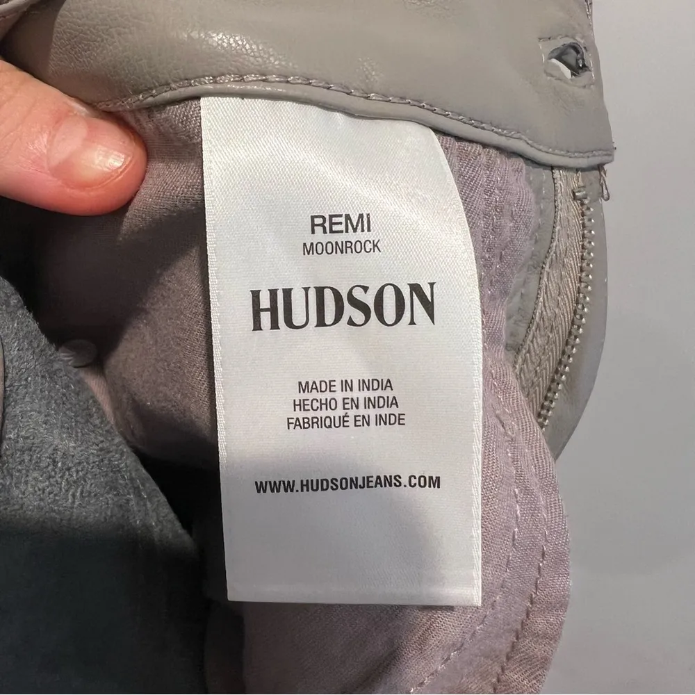 HUDSON JEANS Remi High Rise Faux Leather Straight Jeans - Image 11