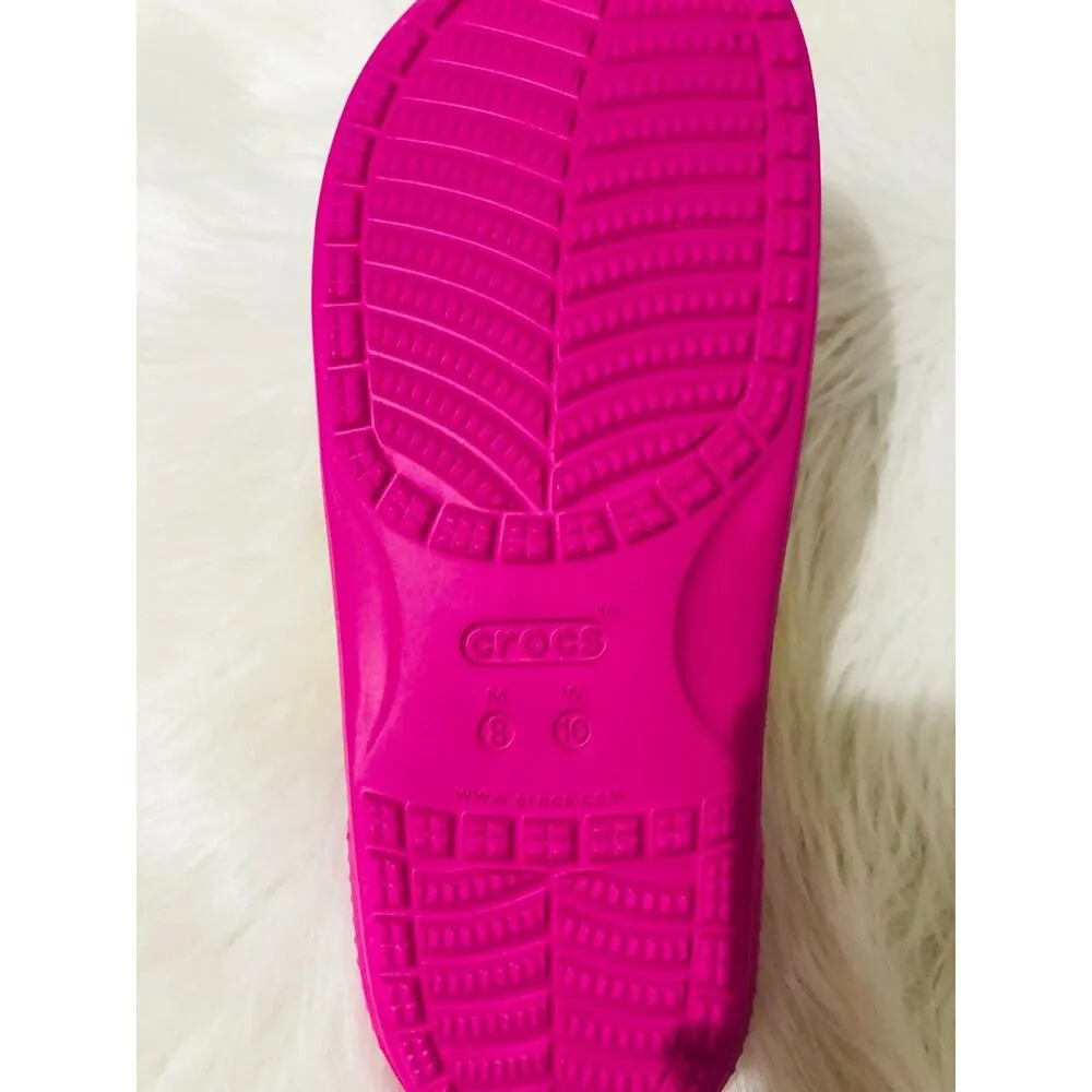 Crocs Classic Ombre‎ Adult Slide Sandals Water-Resistant Pink Ombre M8W10 - Image 7