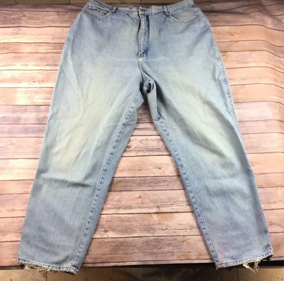 VINTAGE PS GITANO LIGHT WASH LOOSE FIT BAGGY OVERSIZED TAPERED JEANS Blue Size 34 - Image 2