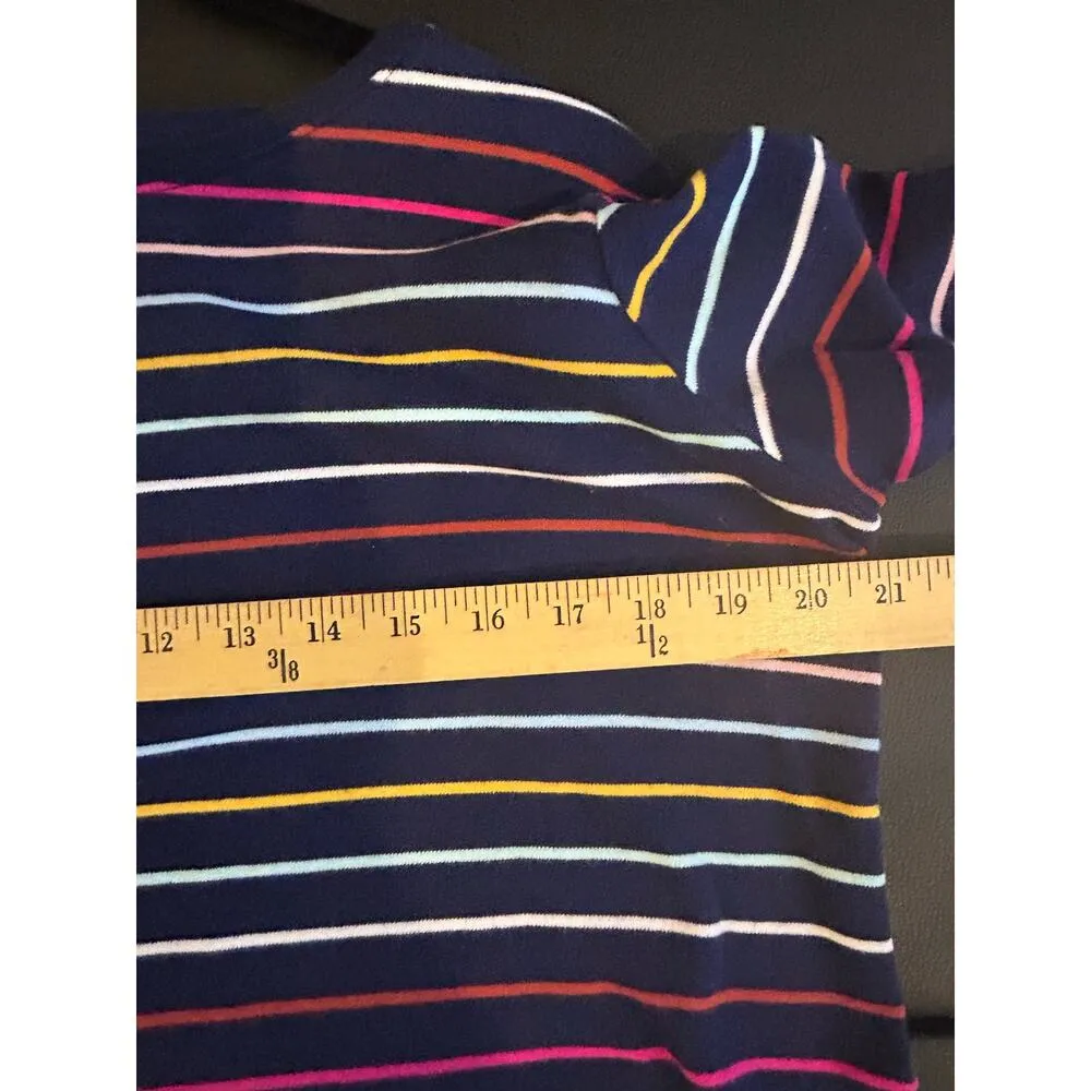 Kim Rogers Striped Multicolor Rainbow Preppy Scoop Neck Blouse Size Medium - Image 5
