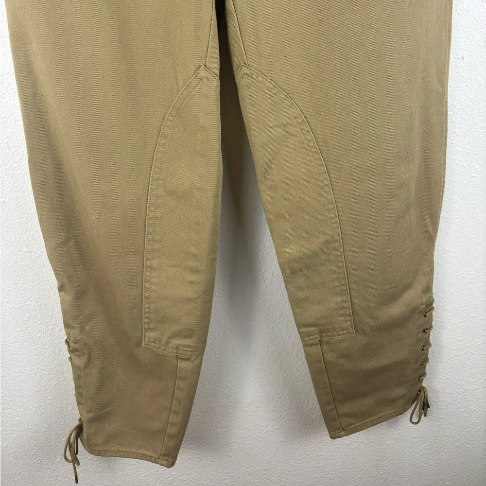 Banana Republic 4L Barrel Leg Riding Chino Women's Pants Equestrian Khaki Safari - Image 8