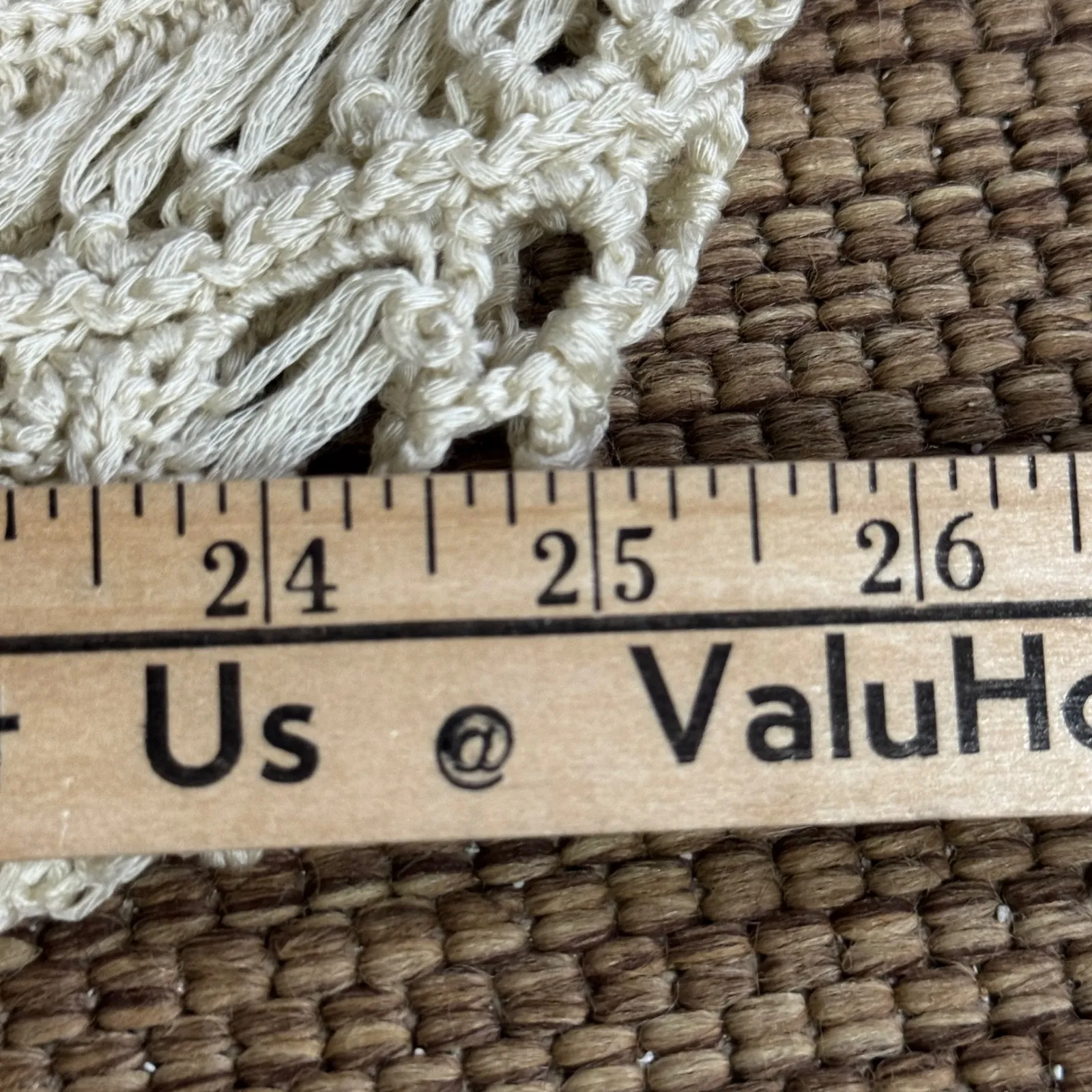 Kaktus Crochet‎ Knit Top Cover Up Beige Open Knit Boho Festival Womens Large Tan - Image 9