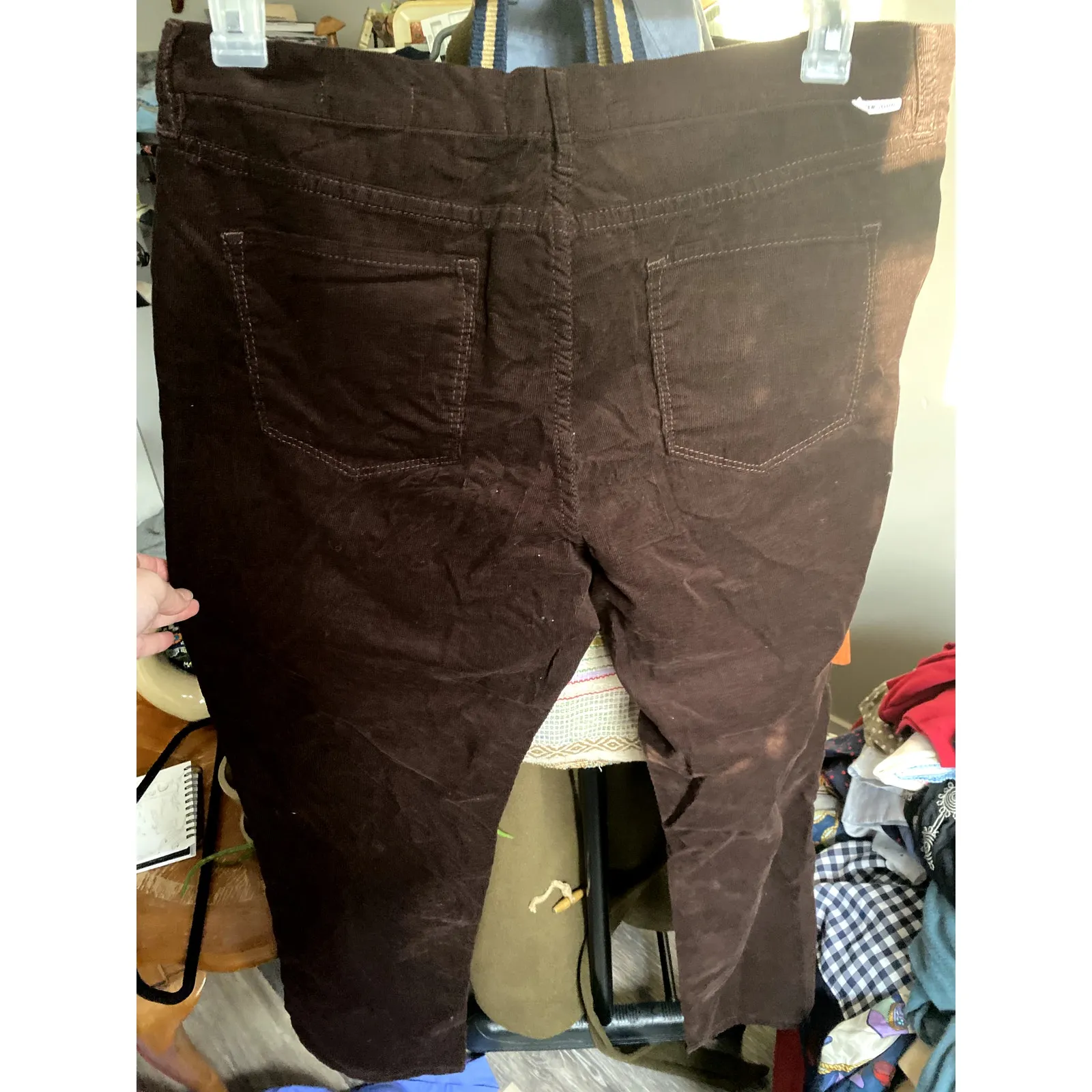 Dear John Blaire Straight Leg Mid Rise Ankle Chocolate Brown Corduroy Pants‎ 31 - Image 8