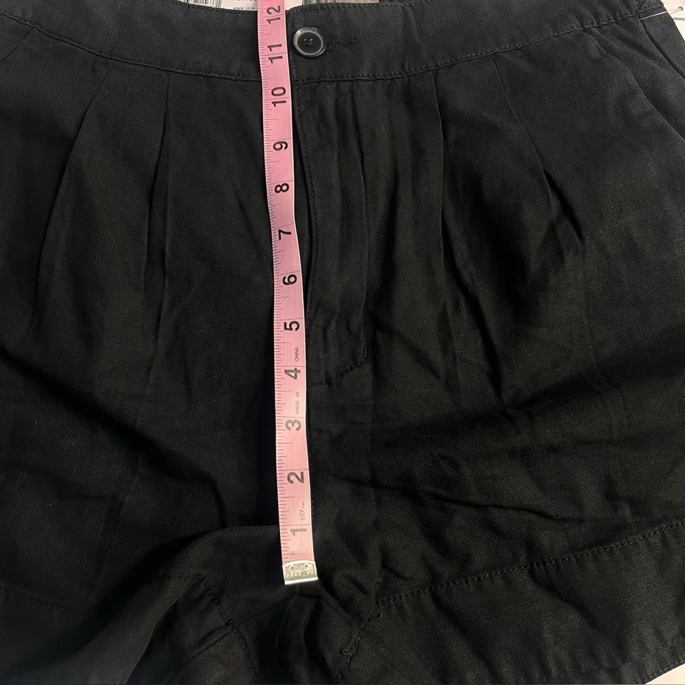 NWT Joie shorts xs linen cotton blend black shorts xs pleated shorts beach - Image 2