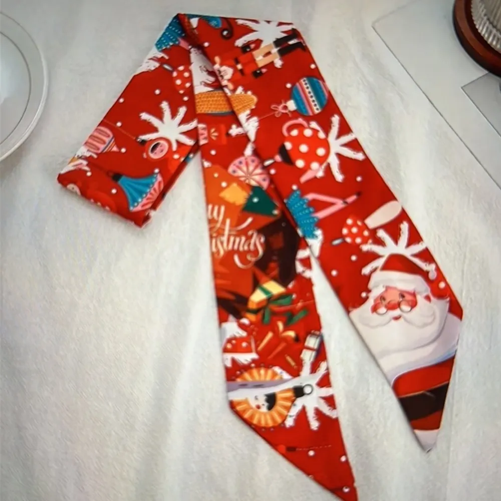 Merry Christmas Print Thin Purse Scarf / Hairband / Scarf - Image 2