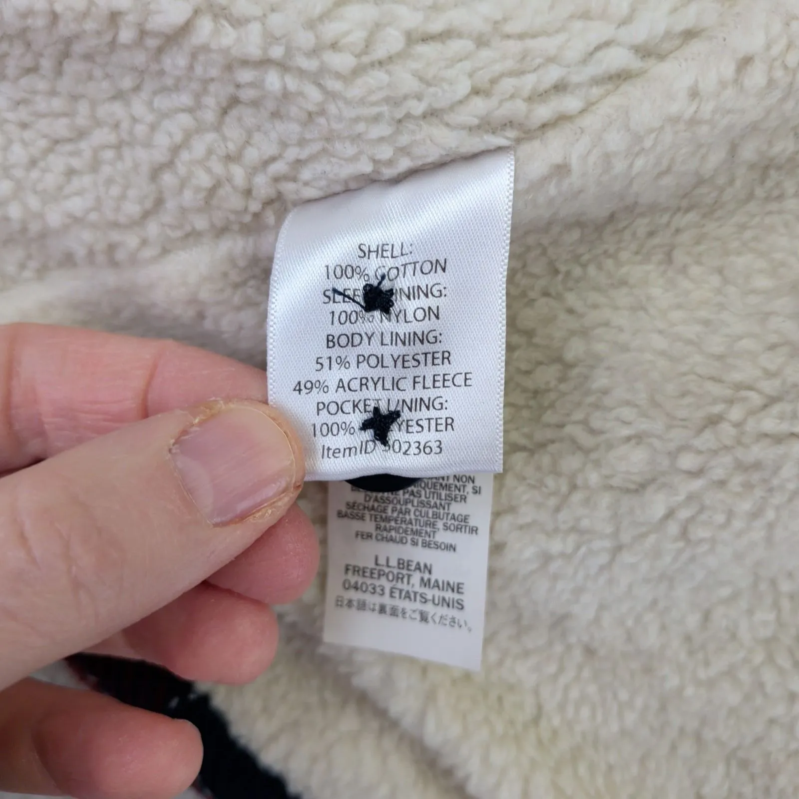 LL Bean Signature Womens Sherpa Lined Flannel Shirt Jacket Plaid Medium 502363 Red - Image 7