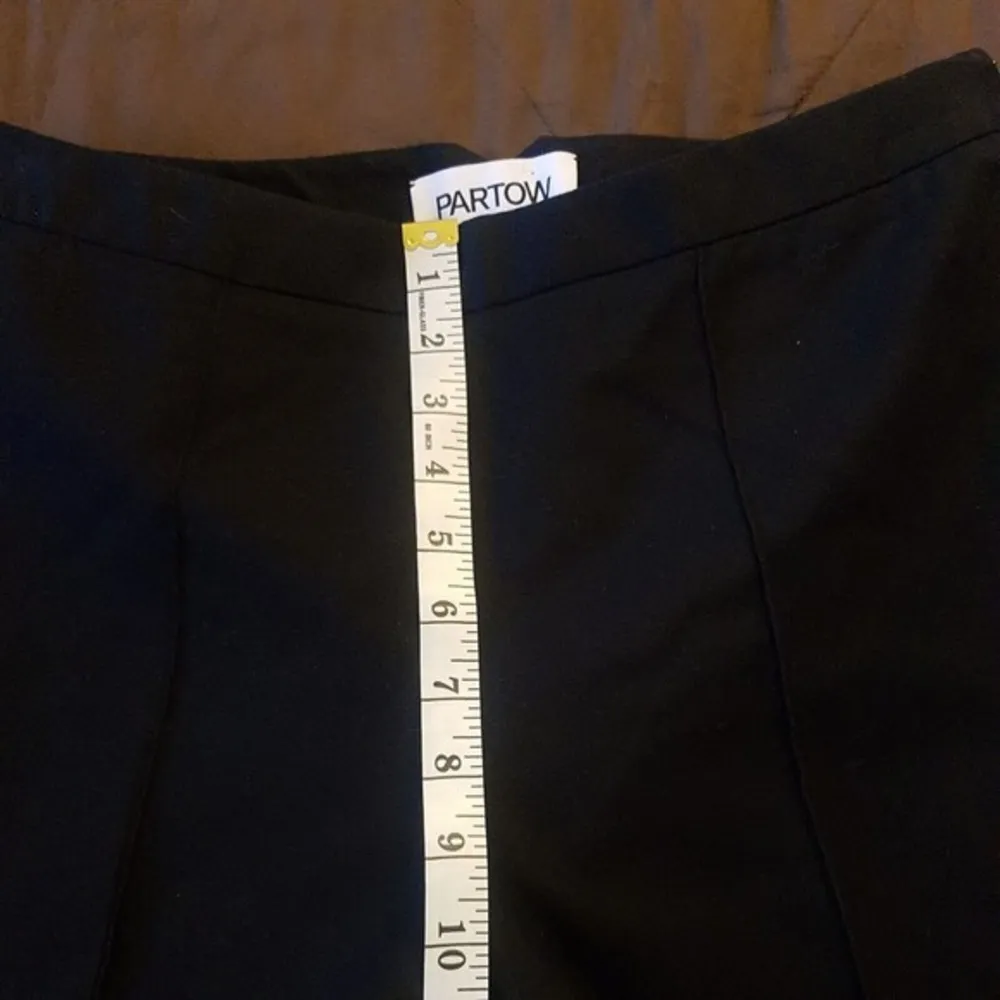 Partow Womens Pants Split Leg Black Ankle Pleated Career Dress Trousers Size 10 - Image 13