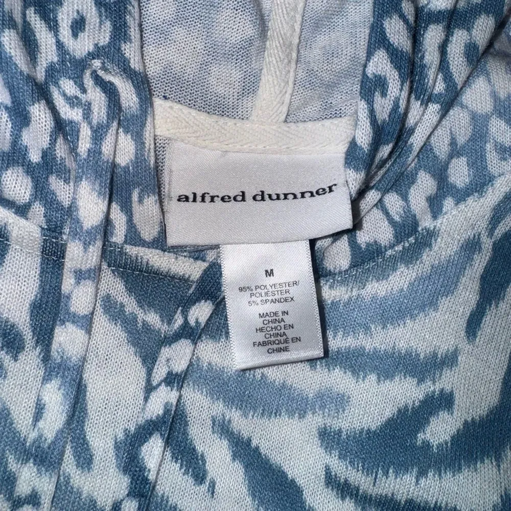 Blue and White Animal Print Hoodie Sweater - Image 2