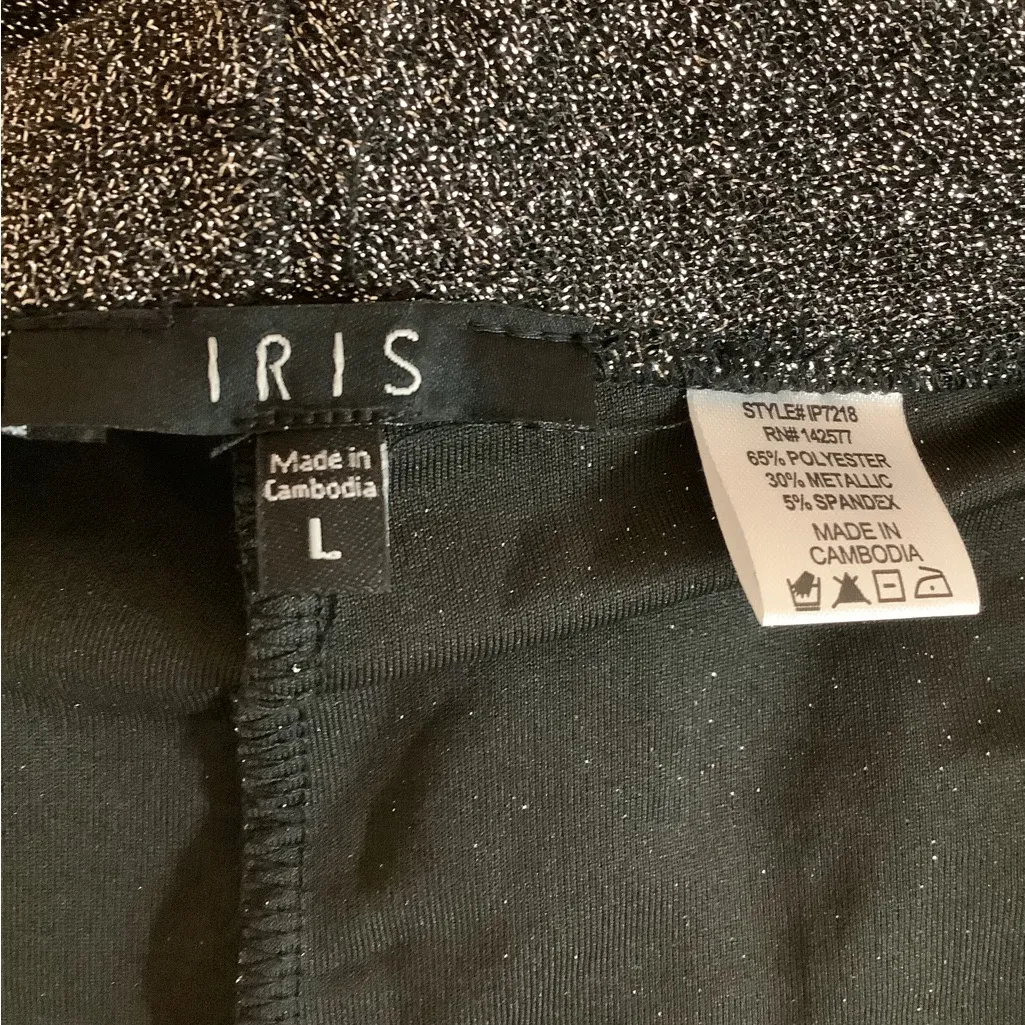 Iris Basic Size Large arkling Gray Leggings With Side Stripe. New With Tags - Image 7