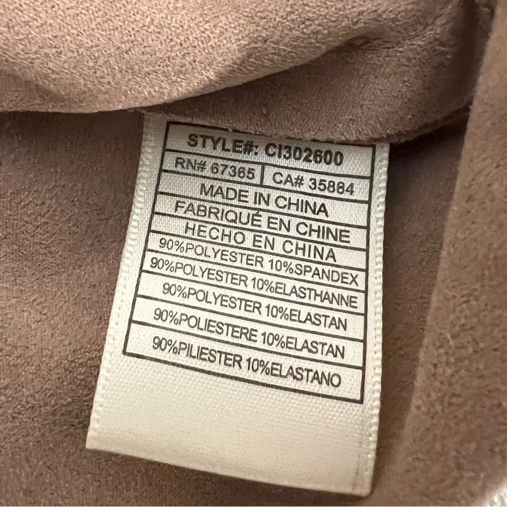 Cupcakes and Cashmere  Moto Zip Jacket Large Faux Suede SZ L Tan - Image 6