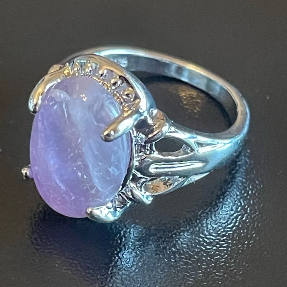 Purple amethyst gemstone S925 silver ring size 5.25 - Image 3