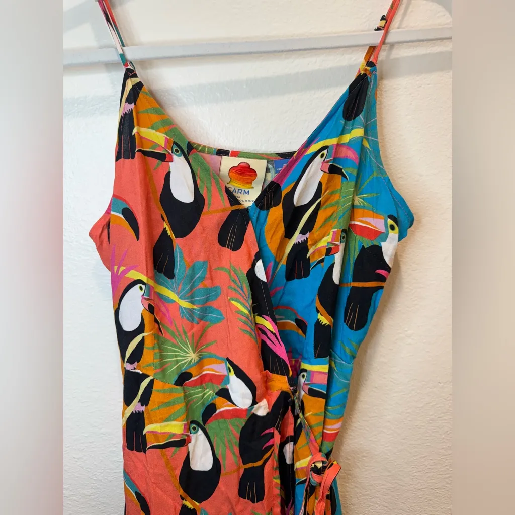 Farm Rio Anthropologie Toucans Wrap Maxi‎ Dress Size XS - Image 5