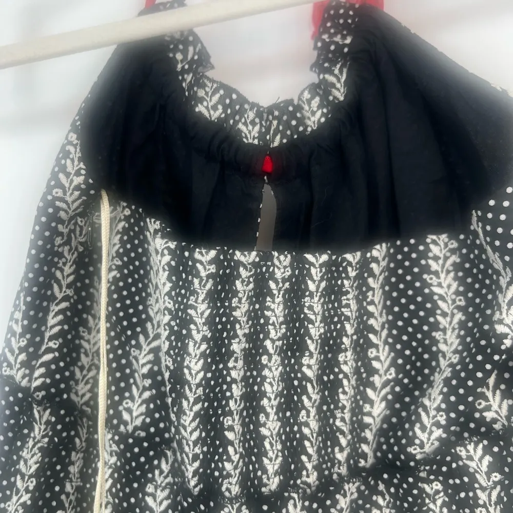 Tocca Black and White Striped Halter Dress with Red Hem European summer Size 4 - Image 4