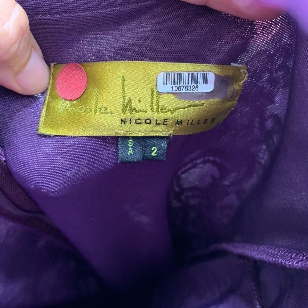 Nicole Miller‎ Lace Formal Dress Purple Sleeveless Gown Evening Party Size 2 - Image 9