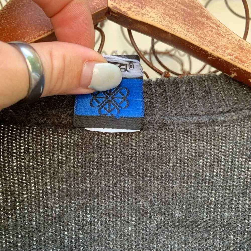 Vintage panther moody black red gold floral button down cardigan sweater LARGE? - Image 5