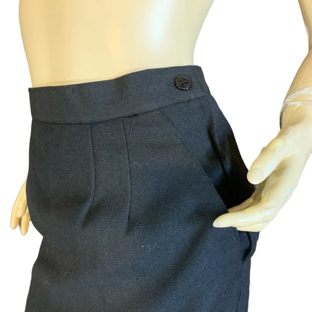 VINTAGE 1980'S DAVID BENJAMIN YELLOW & BLACK SKIRT SUIT (7/S) - Image 8