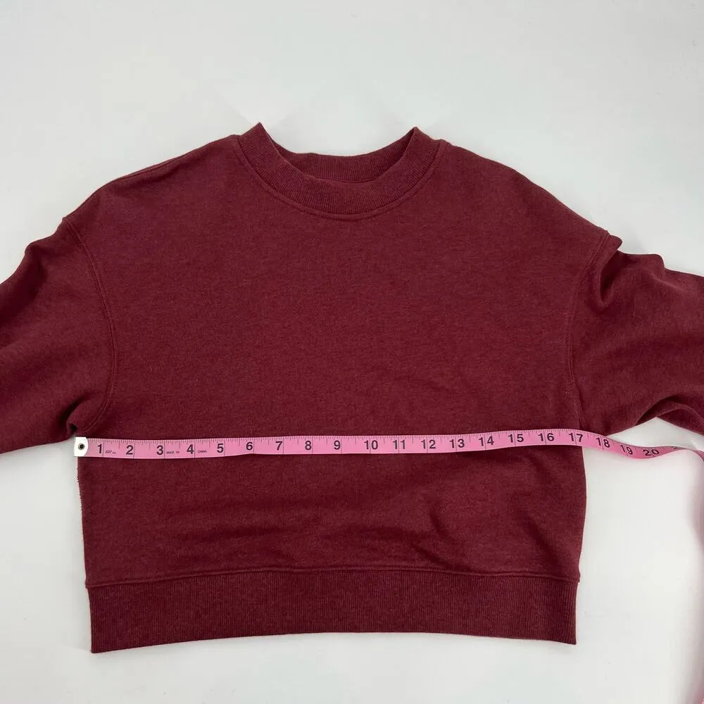 Naadam burgundy boxy fit Cotton & Cashmere pullover sweatshirt size small - Image 4