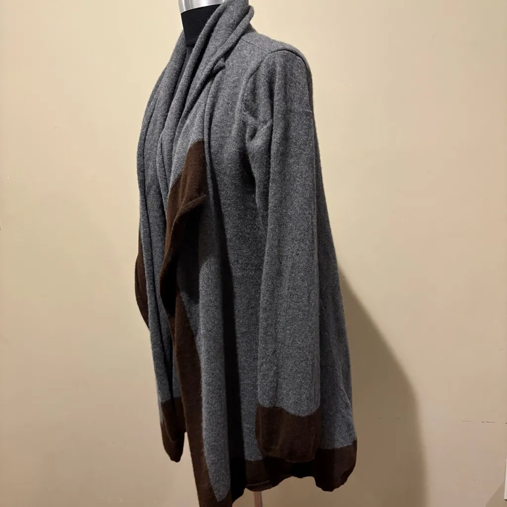 Lauren Ralph Lauren wool cashmere Open Front Cardigan With Scarf size P/M - Image 4