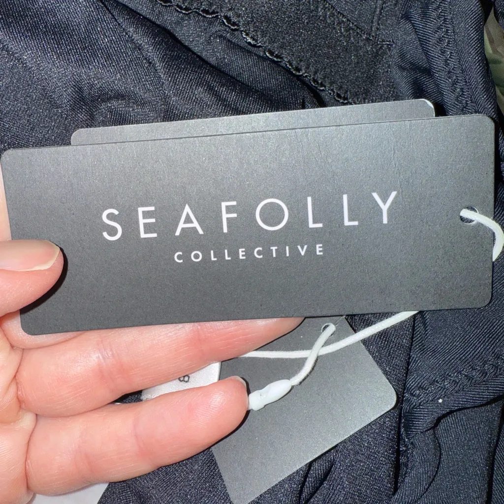 Seafolly black high neck‎ low back cross cross back swimsuit NWT bathing suit - Image 3