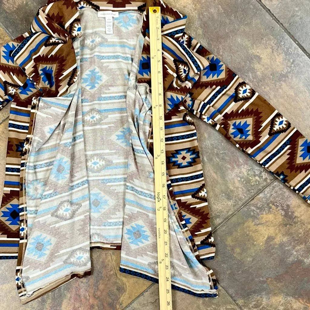 Ambiance Apparel Aztec Long Sleeve Open Front Cardigan Large - Image 4
