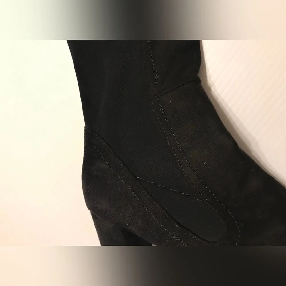 Wild Diva Lounge black faux suede over the boots heeled women size 10 - Image 6