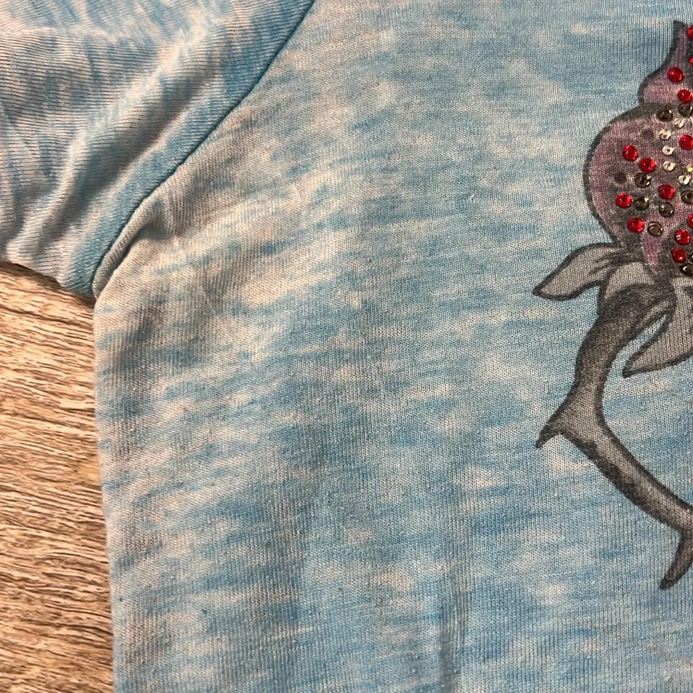 Women’s Y2K Bejeweled Blue Graphic Short Sleeve Top Size M Size M - Image 4