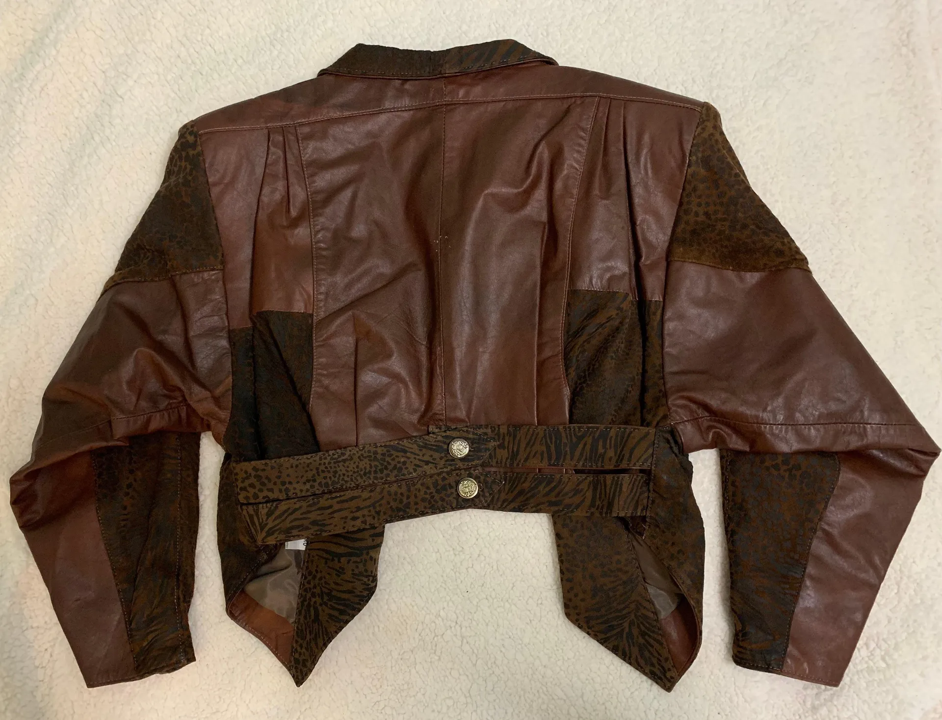 Vintage Brown Leather Jacket Size M - Image 2