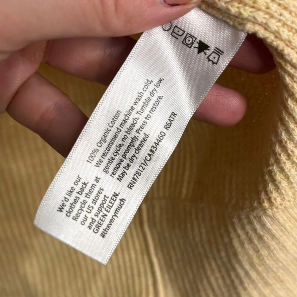 Eileen Fisher Rolled hem Boxy Cut Waffle Knit Long Sleeve Sz S - Image 5