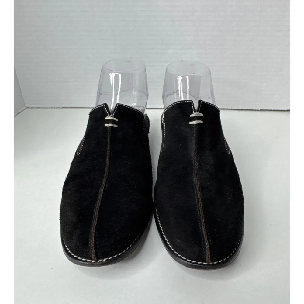 Donald J. Pliner Suede Slip On Black Mule Loafers Shoes 7.5 - Image 7