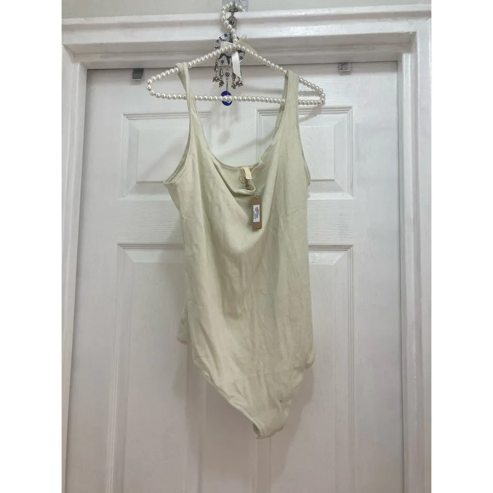 SKIMS Size 3X Ribbed Cotton Bodysuit Top BS-SCN-0653 NWT Rib 3XL Bone - Image 4
