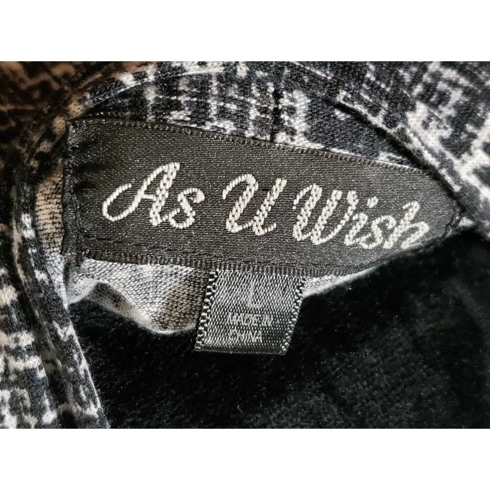 As U Wish Womens Black & White Polyester V-Neck Short Sleeve Knee Length Dress L - Image 9