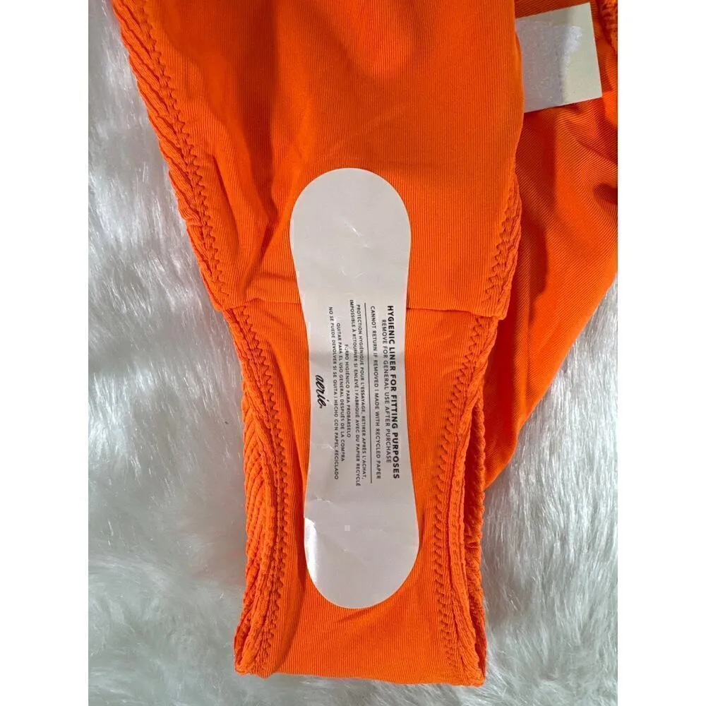 AERIE SWIMWEAR Women's‎ Crinkle Orange Swimwear  Bottom Small NWT - Image 5