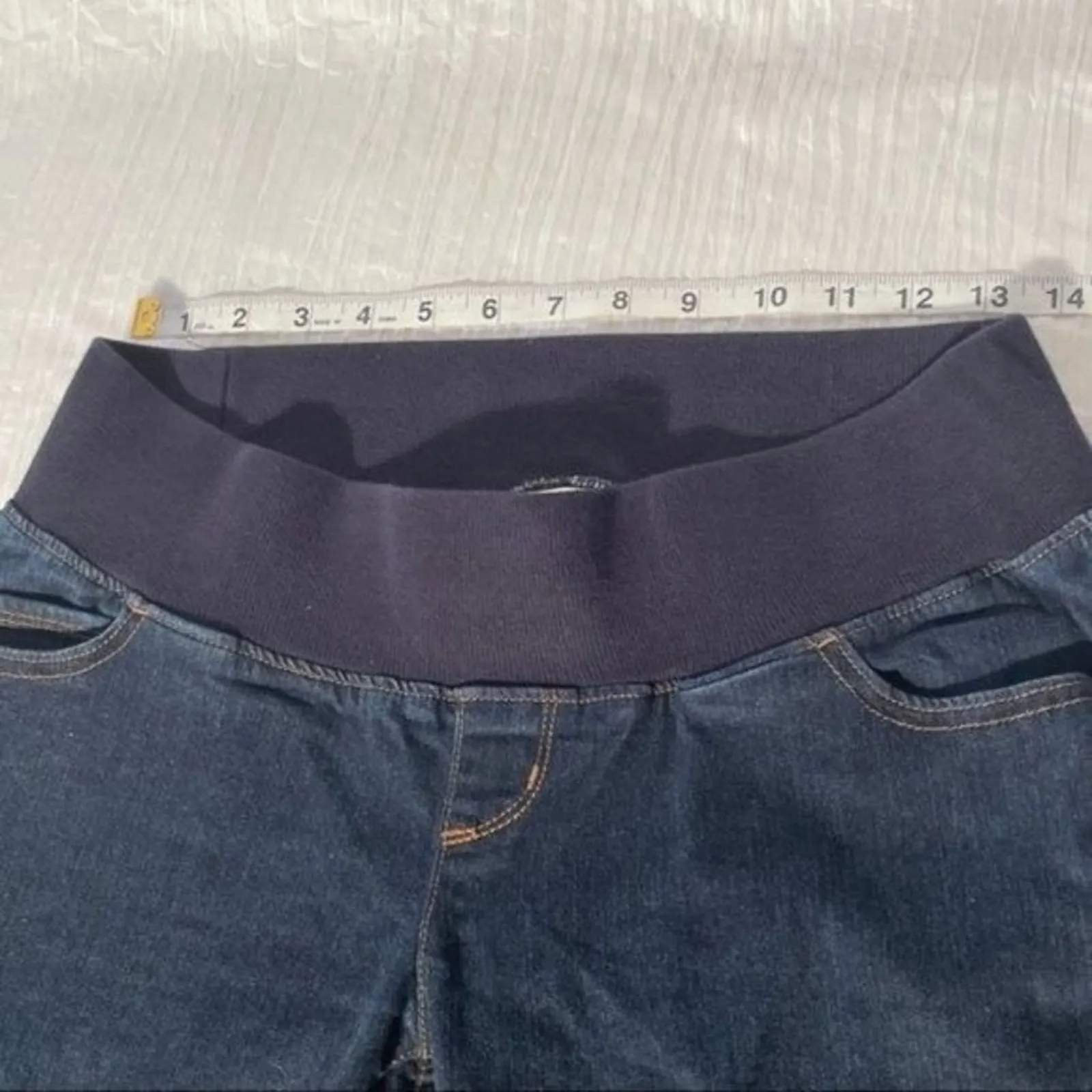 LIZ LANGE Jeans Maternity Dark Wash Pull On Casual Stretch Denim Blue Size 2 - Image 5