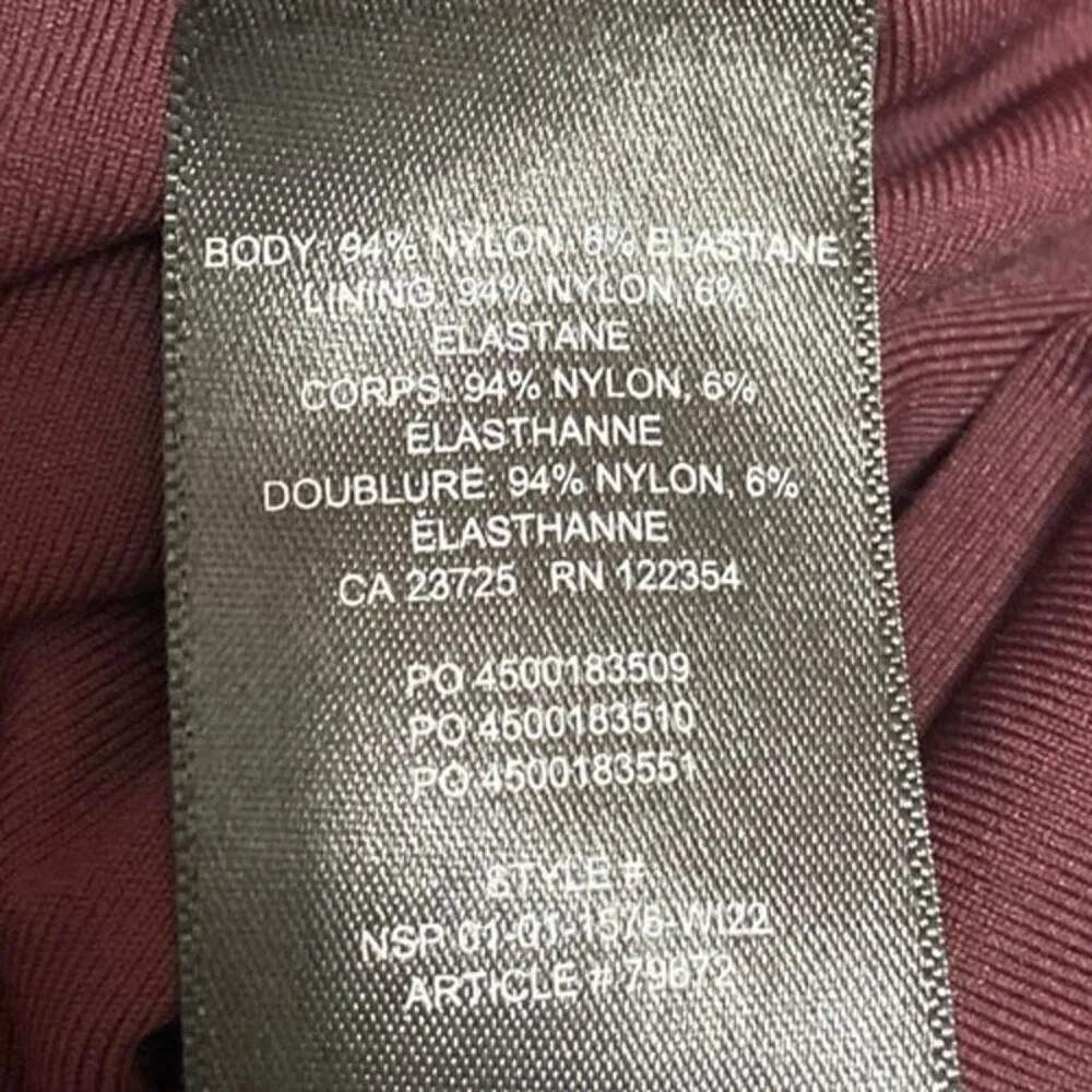 Aritzia Babaton Red Maroon Long Sleeve Crew Neck T Shirt Bodysuit Top Size L - Image 4