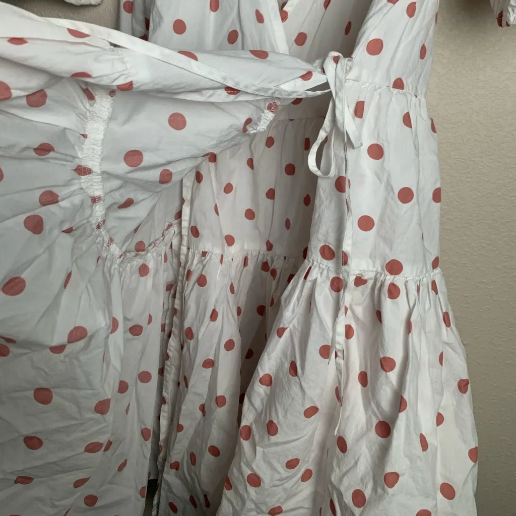 J‎ Crew Women Size Small polka dots wrap short sleeve dress - Image 2